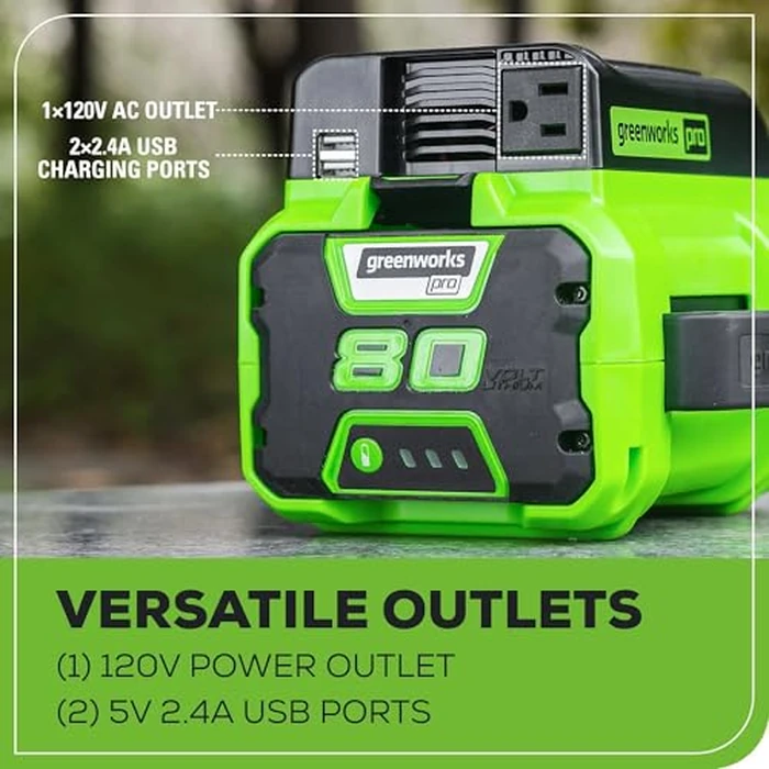 Greenworks Pro 80V (300 Watt) Power Inverter, 120V AC, for Charging Small Electronics, Smart Phones, Tablets, Small Televisions, Tool-Only, IV80A00 by Greenworks - Image 6