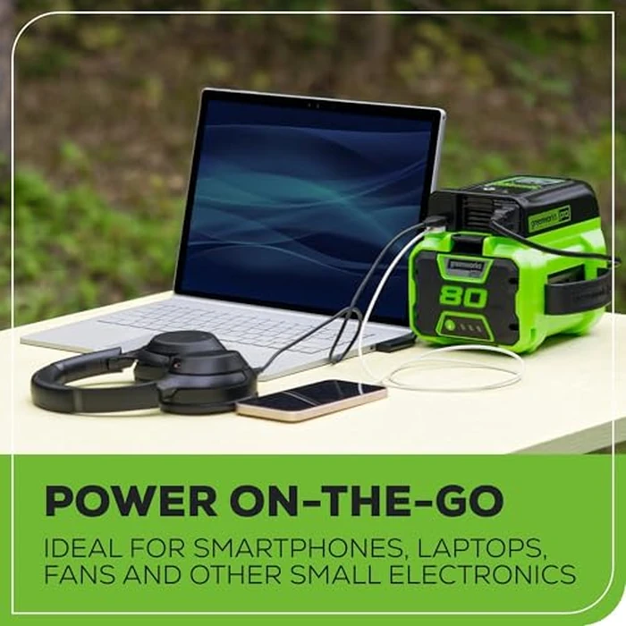 Greenworks Pro 80V (300 Watt) Power Inverter, 120V AC, for Charging Small Electronics, Smart Phones, Tablets, Small Televisions, Tool-Only, IV80A00 by Greenworks - Image 7
