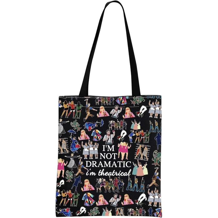 GJTIM Musical Gift Makeup Bag Theatre Bag I'm Not Dramatic I'm Theatrical Musical Theatre Gift Zipper Pouch (I'm Theatrical ToteBLK) by GJTIM - Image 1