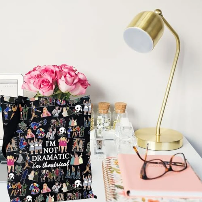 GJTIM Musical Gift Makeup Bag Theatre Bag I'm Not Dramatic I'm Theatrical Musical Theatre Gift Zipper Pouch (I'm Theatrical ToteBLK) by GJTIM - Image 3