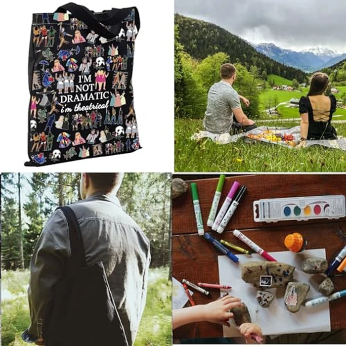 GJTIM Musical Gift Makeup Bag Theatre Bag I'm Not Dramatic I'm Theatrical Musical Theatre Gift Zipper Pouch (I'm Theatrical ToteBLK) by GJTIM - Image 5