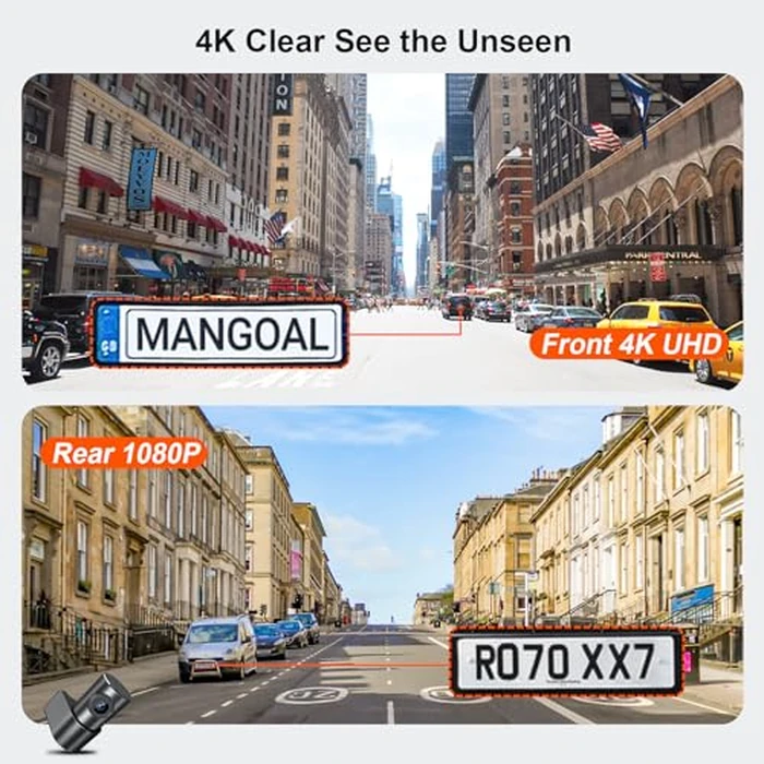 Mangoal 4K & Rear 1080P Dash Cam fit for Dodge RAM gen4 1500/2500/3500 2013 2014 2015 2016 2017 2018,1500 Classic 2019-2024(Model C),Check Model Carefully,OEM Look,WiFi & App,128GB Card by mangoal - Image 6