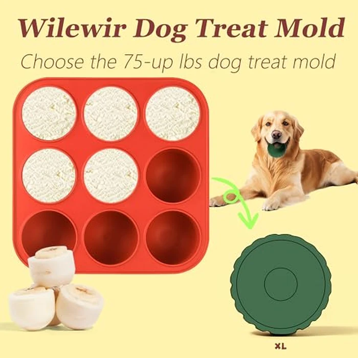 Wilewir 9-Cavity Silicone Frozen Dog Treat Mold for Woof Pupsicle & Power Chewer Pupsicle,Reusable Frozen Dog Treat Tray Mold for Pupsicle Toy (Extra Large) by Wilewir - Image 3