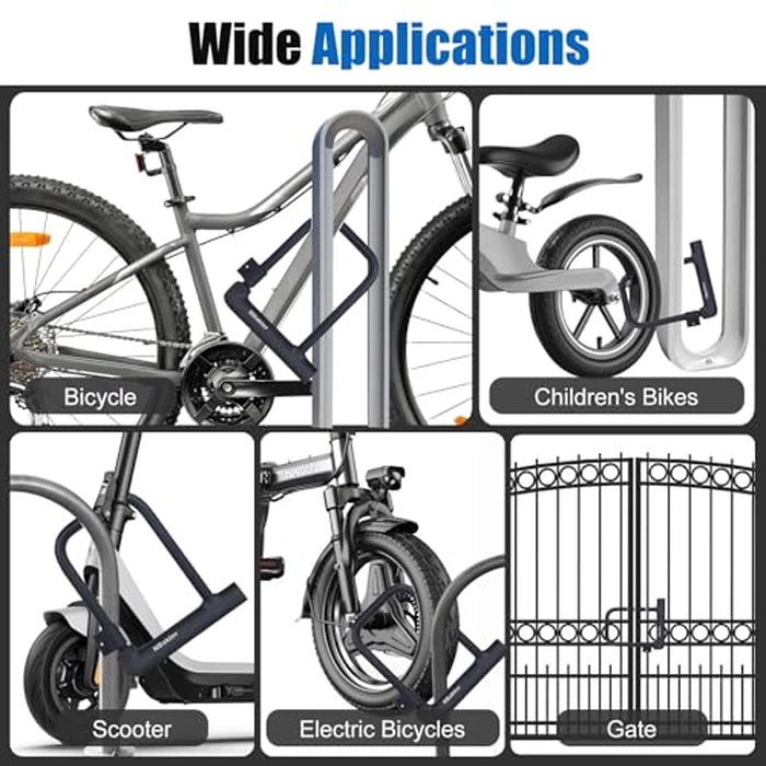 Bike U-Lock,14mm Mini Lightweight Bicycle U-Shaped Lock with 2 Keys,Portable Heavy-Duty and Solid Bicycle Lock for Mountain Bikes, Road Bikes, Shop Doors, with Sturdy Mounting Bracket by NDakter - Image 8