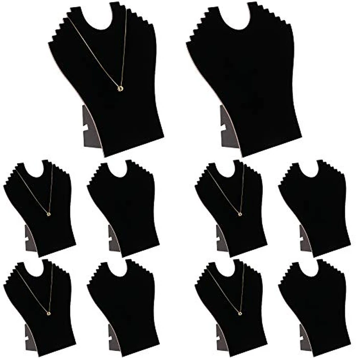 KINJOEK 10 Packs 9.6 x 9.2 Inch Necklace Display, Jewelry Earring Easel Black Velvet Display Stand Tower Rack for Selling Shows Business Home by KINJOEK - Used - Like New condition - US$16.37