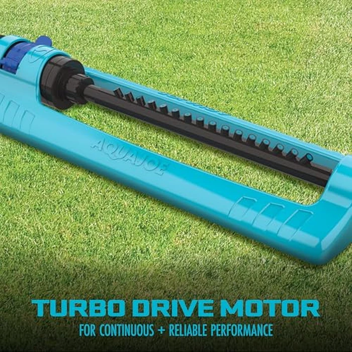 Aqua Joe Oscillating Sprinkler with Adjustable Spray, 16 Clog-Resistant Nozzles, Metal Base & 3600 Square Foot Coverage, Compatible with Garden Hoses by Aqua Joe - Image 6