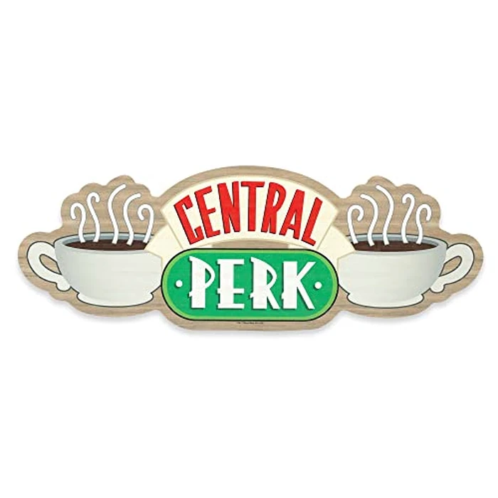 Open Road Brands Friends Central Perk Coffee Wood Wall Decor - From the Hit TV Show - Large Central Perk Sign for Kitchen, Office or Movie Room by Open Road Brands - Used - Very Good condition