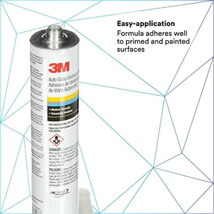 3M Auto Glass Urethane Windshield Adhesive, 08693, Medium Viscosity, High-Strength, Fast-Curing, 310 mL/10.5 fl oz Cartridge , Black by 3M - Image 3