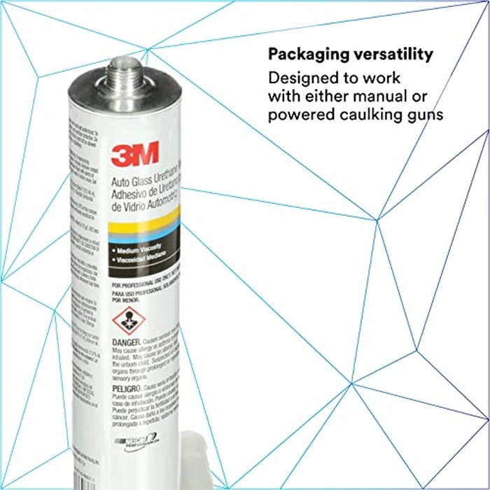 3M Auto Glass Urethane Windshield Adhesive, 08693, Medium Viscosity, High-Strength, Fast-Curing, 310 mL/10.5 fl oz Cartridge , Black by 3M - Image 6