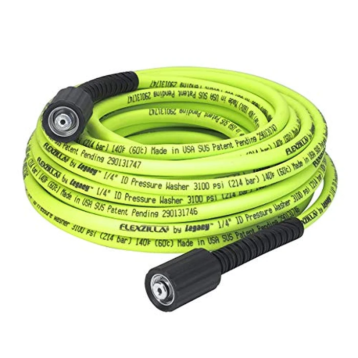 Flexzilla Pressure Washer Hose with M22 Fittings, 1/4 in. x 50 ft., ZillaGreen - HFZPW3450M by Legacy Manufacturing - Used - Like New condition - CA$80.59