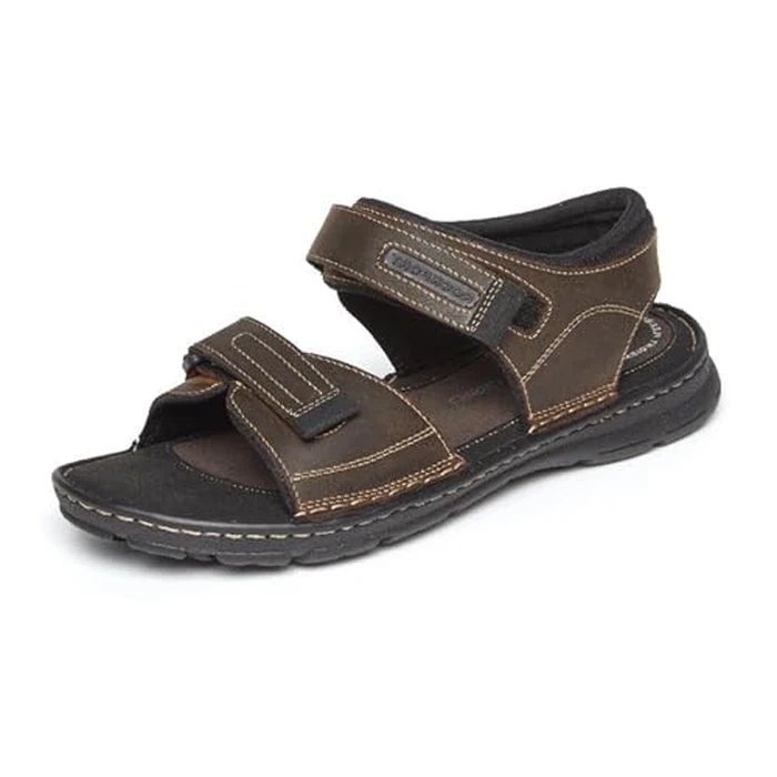 Rockport Men's Darwyn Quarter Strap Platform Slide Sandal, Brown Ii Leather, 11.5 M US by Rockport - Used - Good condition - CA$53.34