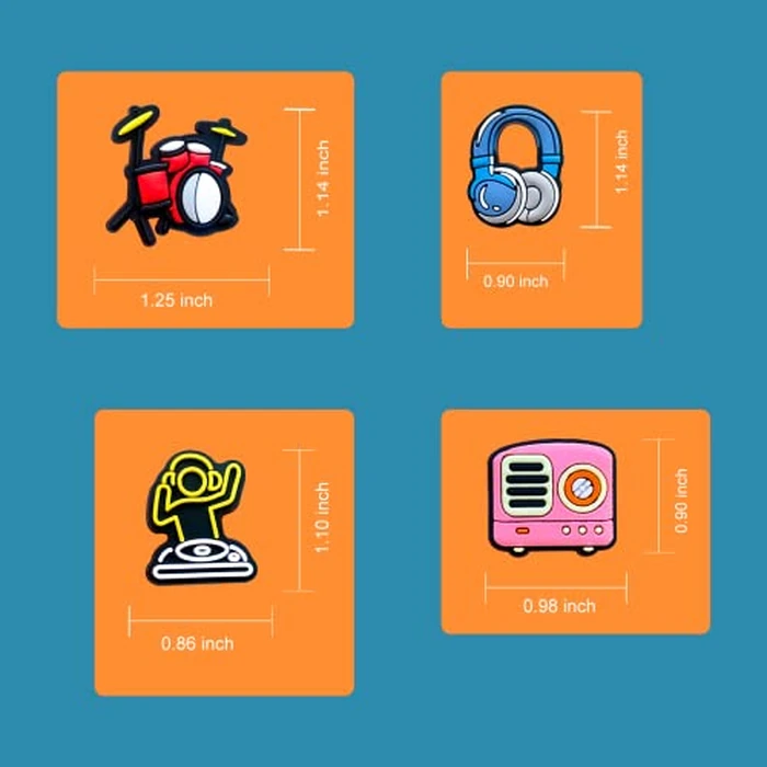 Chionwen 25, 40Pcs Music Shoe Decoration Charms for Clog Decoration, Musical Notation Instruments Charms Accessories for Adult Men Wome(25) by Chionwen - Image 4