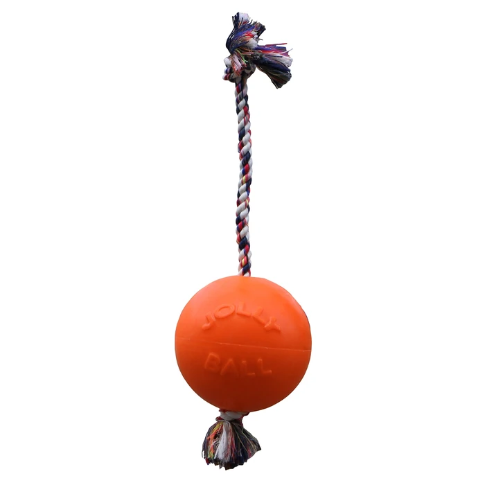 Jolly Pets Romp-n-Roll Rope and Ball Dog Toy, 8 Inches/Large, Orange by Jolly Pets - Used - Like New condition - US$21.37