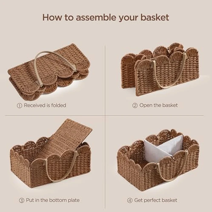 HBlife Large Baby Diaper Caddy, Paper Rope Storage Baskets Nursery Bin with Removable Divider, Portable Car Organizer for Diapers, Baby Shower Gifts, Newborn Essentials Must Haves by HBlife - Image 7