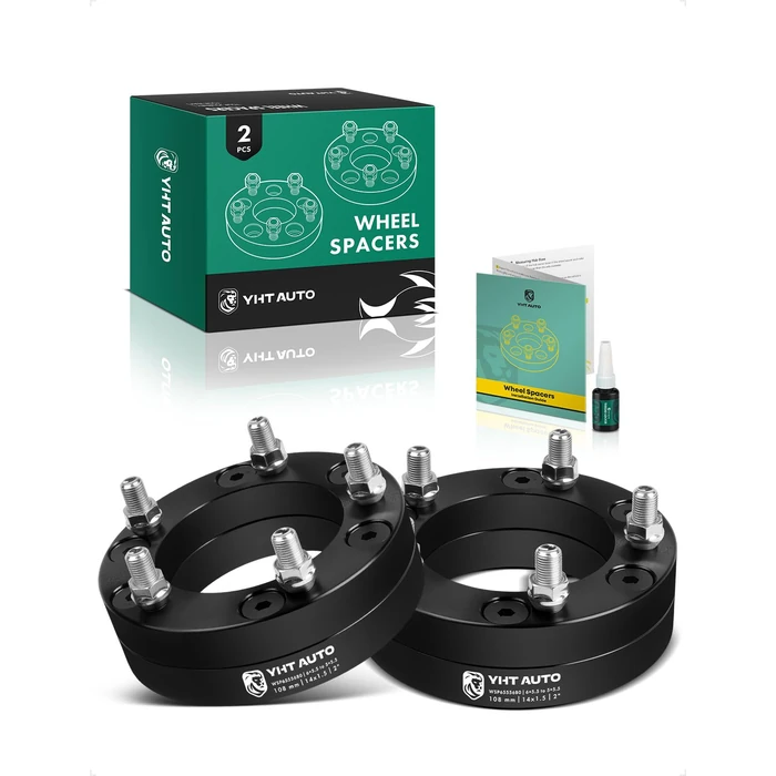 YHTAUTO 6x5.5 to 5x5.5 Wheel Adapters 2" Compatible with 1999-2024 Chevy Silverado 1500 & GMC & Ram & Toyota & Cadillac & Hummer, Tire Spacers w/ M14X1.5 & 12.9 Grade Studs, 108mm Center Bore 2PCS by YHTAUTO - Used - Like New condition - CA$131.19