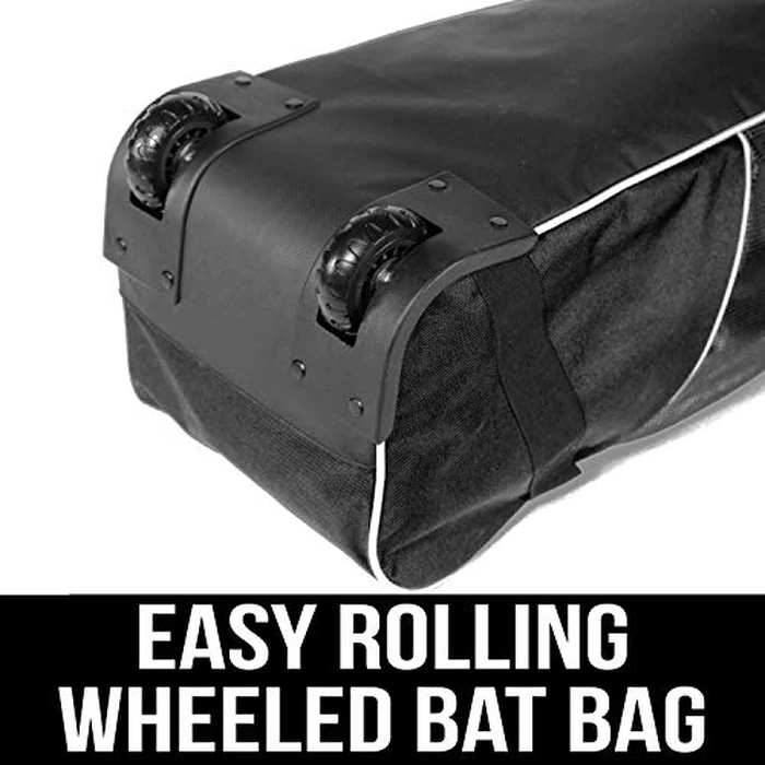 Athletico Rolling Baseball Bag - Wheeled Bat, TBall, & Softball Equipment for Youth, Kids, and Adults (Black) by Athletico - Image 3