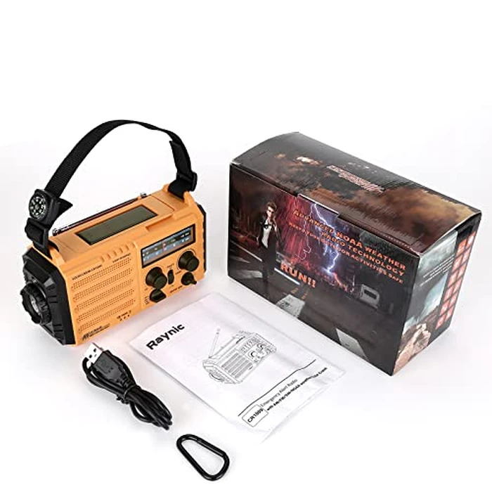 Raynic Weather Radio, 5000mAh/18500mWh NOAA Weather Radio, Solar Hand Crank Emergency Radio with AM/FM/SW/NOAA Weather Alert, Flashlight, Reading Lamp, Cell Phone Charger and SOS Siren by Raynic - Image 7