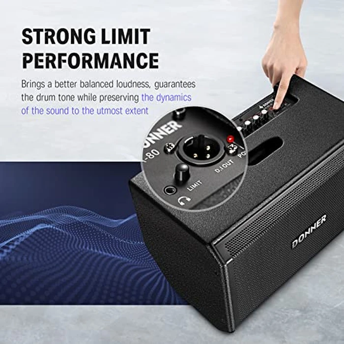 Donner Electric Drum AMP, 80-Watt Wireless Electronic Drum Amplifier Professional DDA-80 by Donner - Image 2
