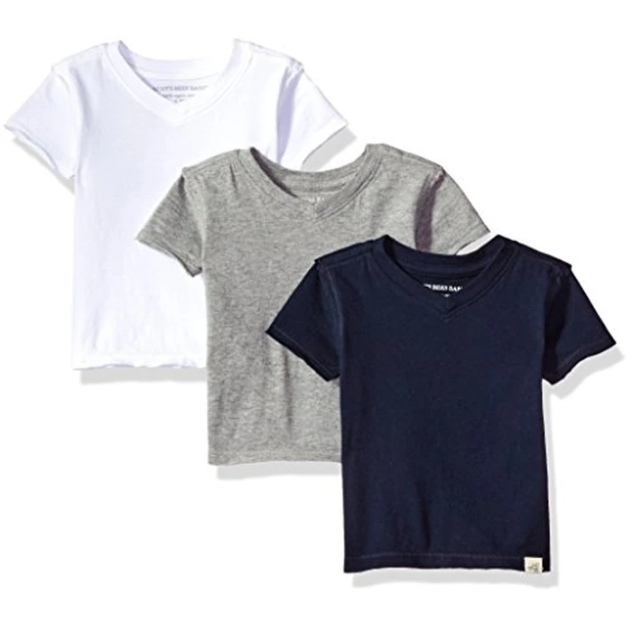 Burt's Bees Baby Boys T-shirts, Set Of 3 Organic Short Sleeve Long V-neck Tees Infant-and-toddler-t-shirts, Multi 3-pack, 2T US by Burt's Bees Baby - Used - Like New condition - US$17.93
