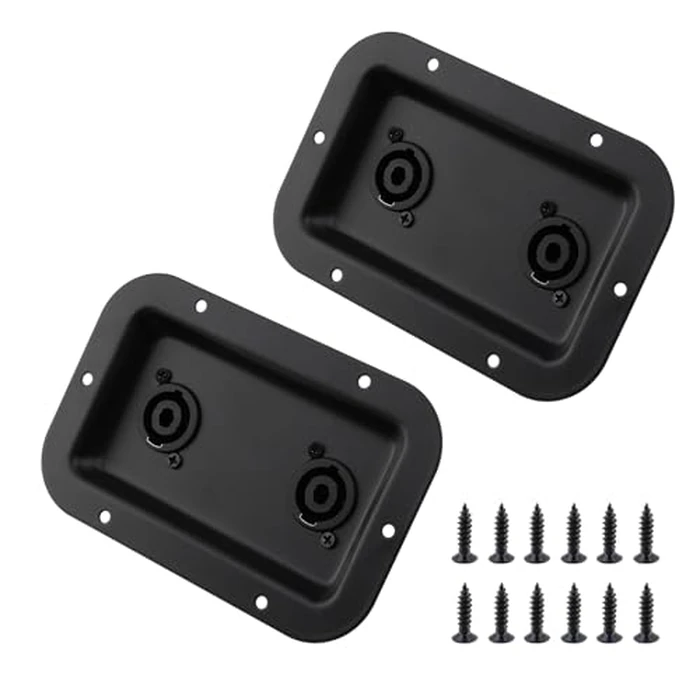 T Tulead Speaker Jack Plate Audio Dual Speakon Plates Iron,5.35"x3.5",Pack of 2 with Mounting Screws by T Tulead - Image 1
