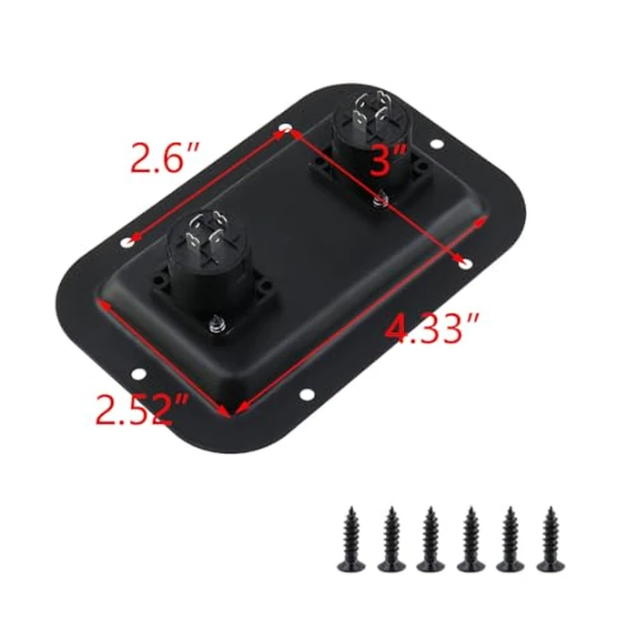 T Tulead Speaker Jack Plate Audio Dual Speakon Plates Iron,5.35"x3.5",Pack of 2 with Mounting Screws by T Tulead - Image 4