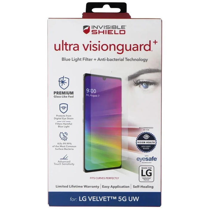 ZAGG InvisibleShield (Ultra VisionGuard+) Screen Protector for LG Velvet 5G UW - Clear by Zagg - Refurbished - Brand New condition