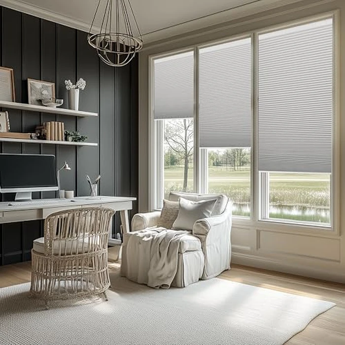 HOTSOON No Drill No Tools Blackout Cellular Shades Cordless Honeycomb Blinds Easy to Install Thermal Insulated Noise Reduction Blinds for Indoor Windows, Blackout-White, 24" W x 64" H by HOTSOON - Image 6