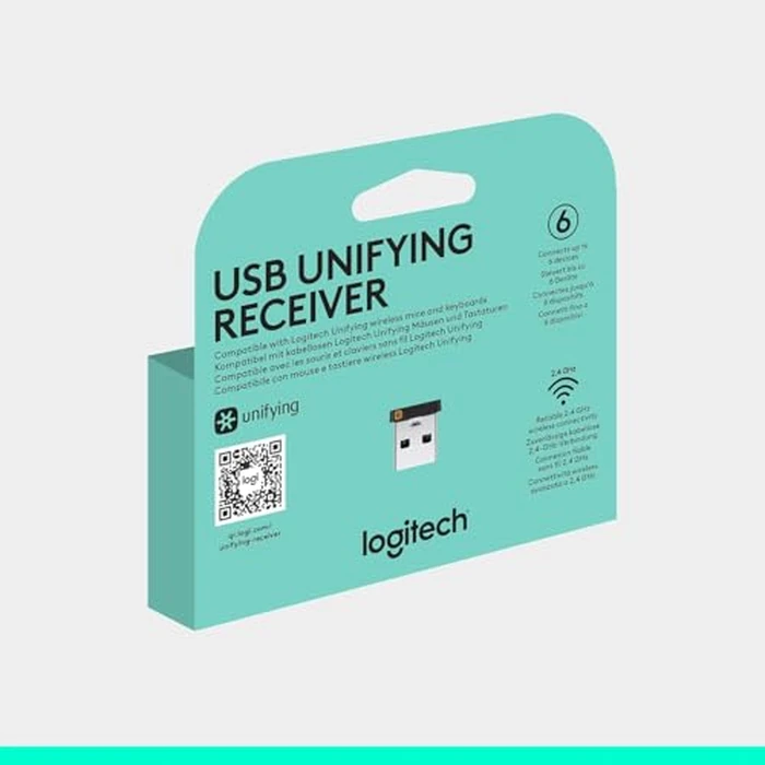 Logitech USB Unifying Receiver, 2.4 GHz Wireless Technology, USB Plug Compatible with All Logitech Unifying Devices Like Wireless Mouse and Keyboard, PC/Mac/Laptop - Black by Logitech - Image 5