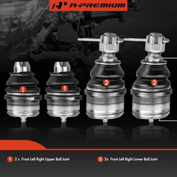 A-Premium Set of 4, Front Upper & Lower Ball Joints Kit, Compatible with Ford -1992-2014 - E-150, E-250/E-350 Econoline, E-350 Club Wagon, E-350/E-450 Econoline Super Duty, Econoline Super Duty by A-Premium - Image 3