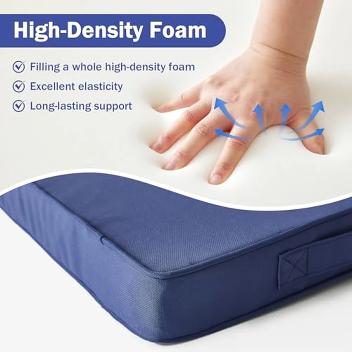 IPYNBAP Outdoor Cushions, Outdoor Chair Cushions 24x24x4 Inch, Cushions for Outdoor Furniture with Removable Cover, Waterproof & Fade Resistant Outdoor Seat Cushions for Patio, Lawn, Navy Blue by IPYNBAP - Image 5