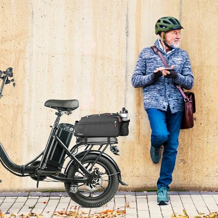 JXFUKAL Bike Bags for Bicycle Rear rack, 13L Supportive Bike Rack Bag Built-in Rigid side & Base Panel, Waterproof Reflective Ebike Trunk Pannier Saddle Seat Bag Carrier for Commuter Travel Outdoor by JXFUKAL - Image 8