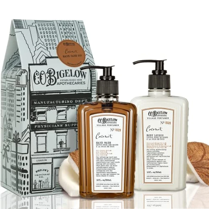 C.O. Bigelow Coconut Apothecary Duo Hand Care Gift Set, Hand Wash & Body Lotion, Liquid Soap & Moisturizing Lotion, Set of 2, 10 Fl Oz by C. O. Bigelow - Used - Like New condition - US$24.57