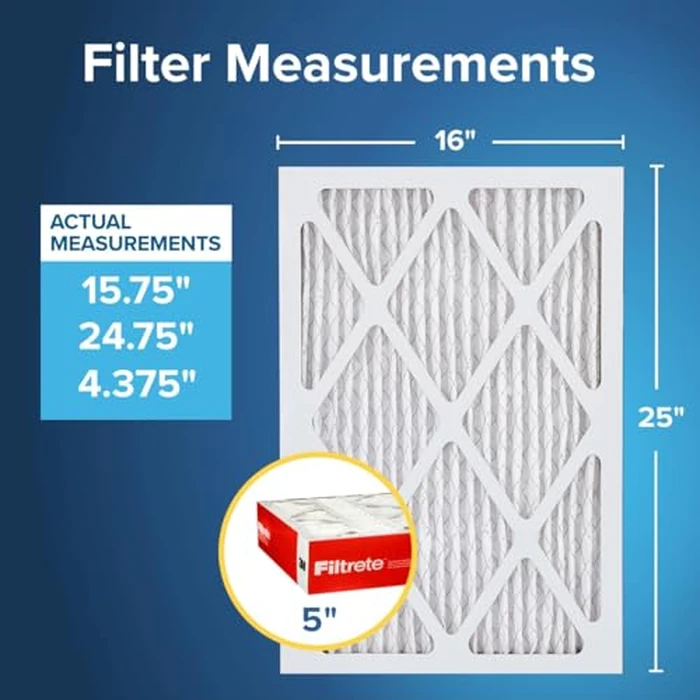 Filtrete 16x25x5 AC Furnace Air Filter, MPR 1000, MERV 11, Fits Lennox Devices, Allergen Defense, Electrostatic Air Cleaning Filter, 2-Pack (actual size 15.63 x 24.74 x 4.31) by Filtrete - Image 2