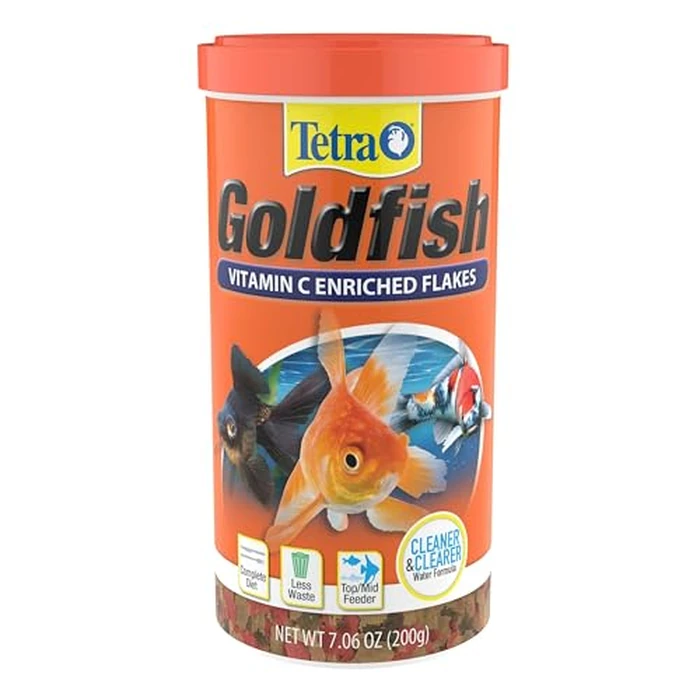 Tetra Goldfish Flakes, Nutritionally Balanced Diet For Aquarium Fish, Vitamin C Enriched Flakes, 7.06 oz by Tetra - Used - Like New condition - US$8.07
