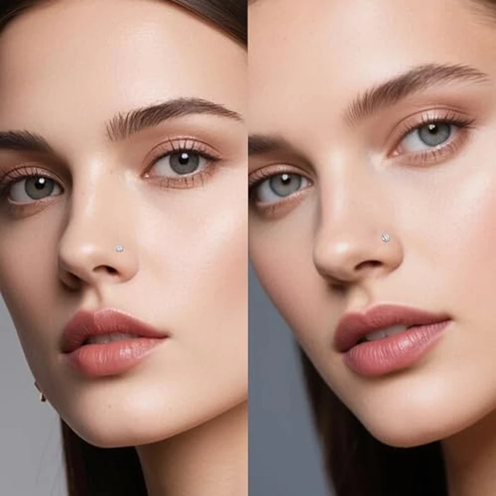 D.Bella Nose Rings 10Pcs 18G Nose Screw Rings Studs Surgical Steel Piercing Jewelry 2mm Clear CZ Silver by D.Bella - Image 4