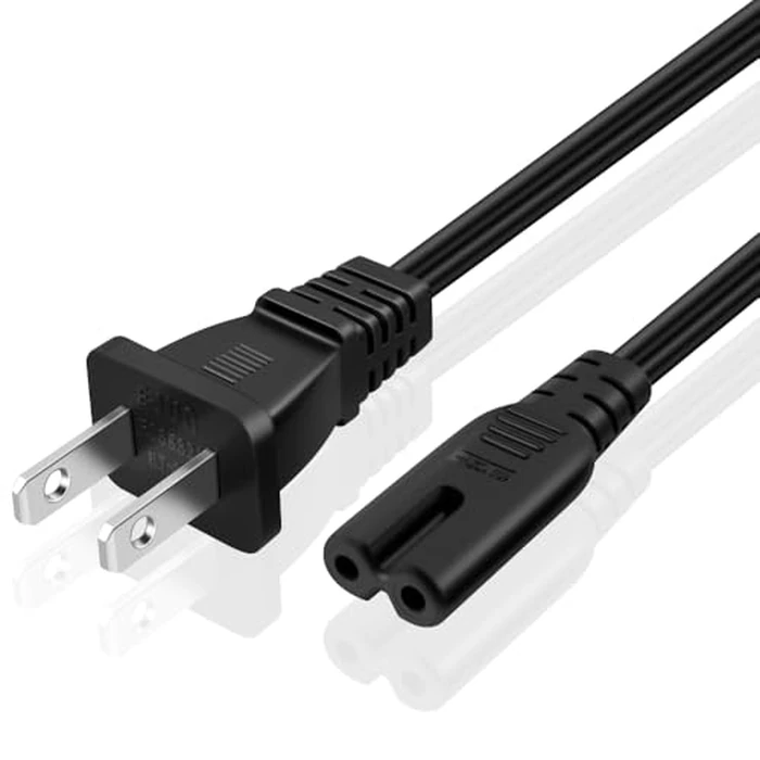 TNP 2 Prong Power Cord NEMA 1-15P to IEC320 C7 Power Cable Replacement for PS5 & PS4, Power Cord for Xbox Series S/X, Xbox One S/X, Printers, Soundbar LG, Samsung, TCL, Apple TV, 10 Ft, Black by TNP Products - Image 1