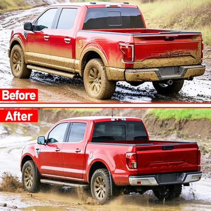 XWQZ 4PCS Mud Flaps Compatible with Ford F150 2025 Accessories,Full Set Front and Rear Tire Mud Flaps for F150 Splash Guards Exterior Accessories 2021 2022 2023 2024,All Weather No Drilling Required by XWQZ - Image 3
