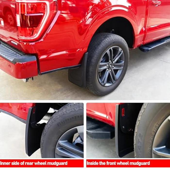 XWQZ 4PCS Mud Flaps Compatible with Ford F150 2025 Accessories,Full Set Front and Rear Tire Mud Flaps for F150 Splash Guards Exterior Accessories 2021 2022 2023 2024,All Weather No Drilling Required by XWQZ - Image 5