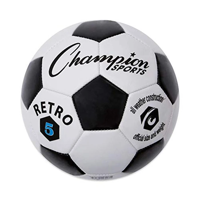 Champion Sports Retro Soccer Ball, Size 5 , Black/White by Champion Sports - Used - Very Good condition