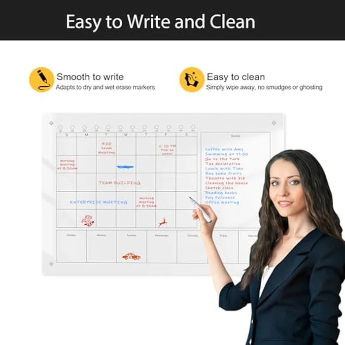 Marribol Large Acrylic Calendar for Wall,60X40CM,Acrylic Dry Erase Calendar for Wall,Clear Acrylic Wall Calendar for Home/Office by Marribol - Image 4