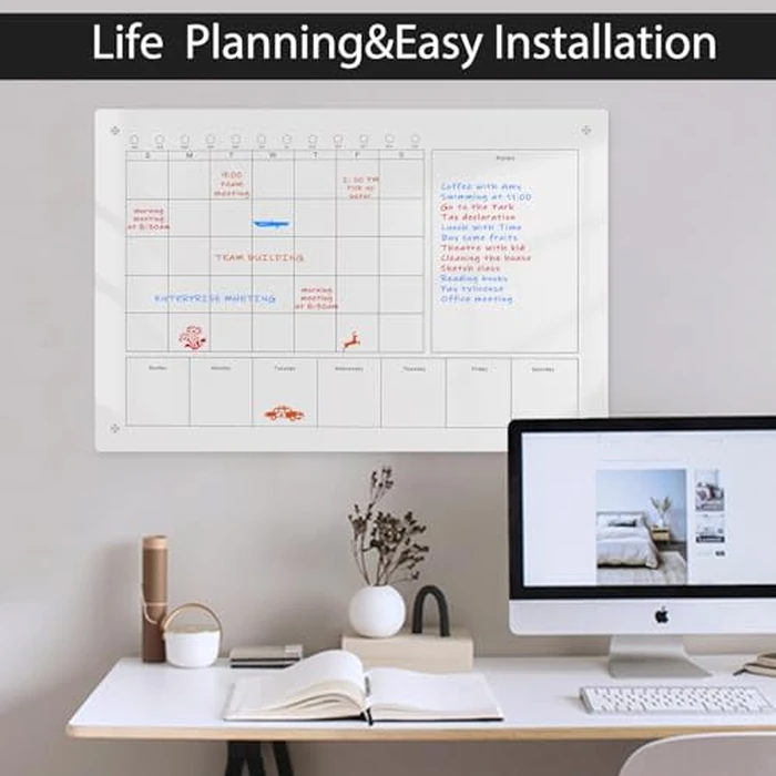 Marribol Large Acrylic Calendar for Wall,60X40CM,Acrylic Dry Erase Calendar for Wall,Clear Acrylic Wall Calendar for Home/Office by Marribol - Image 6