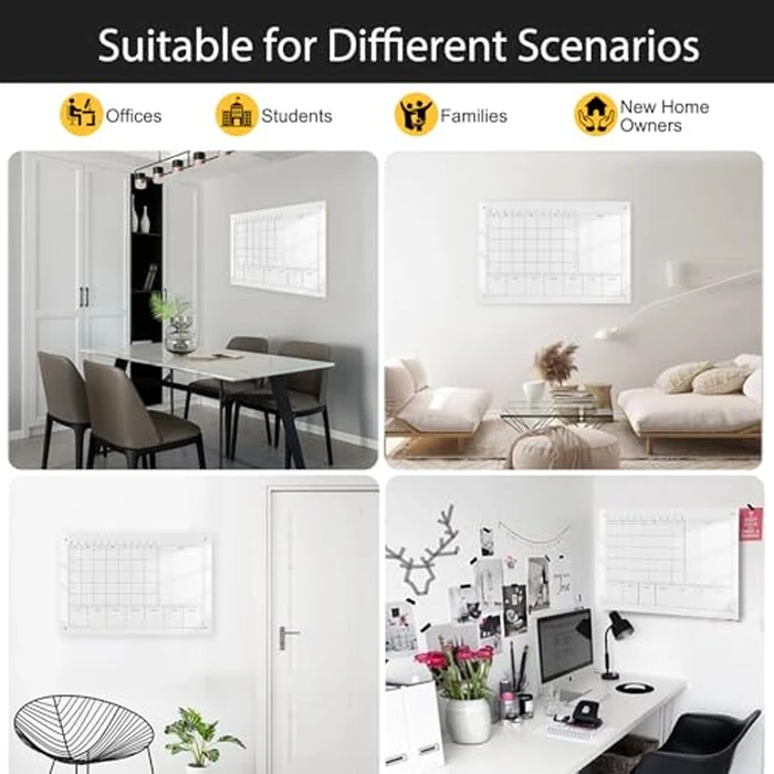 Marribol Large Acrylic Calendar for Wall,60X40CM,Acrylic Dry Erase Calendar for Wall,Clear Acrylic Wall Calendar for Home/Office by Marribol - Image 7