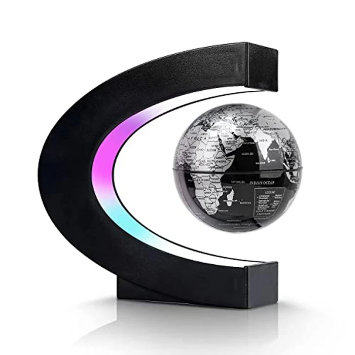 Flagest Magnetic Levitation Floating Globe, Levitating C Shape Globe with LED Lights for Education Home Office Desk Bookshelf Decor, Holiday Anniversary Christmas Creative Gift (3.3 Inches) by Flagest - Used - Very Good condition - CA$23.77