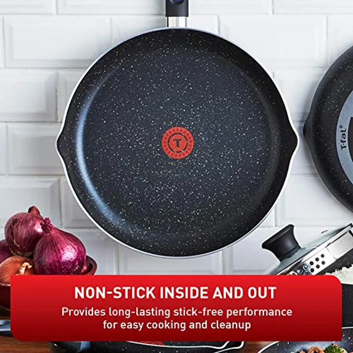 T-FAL Signature 32cm Frypan Non Stick Non Toxic Frying Pan, Thermo-Spot Heat Indicator, Dishwasher Safe, Black by T-Fal - Image 2