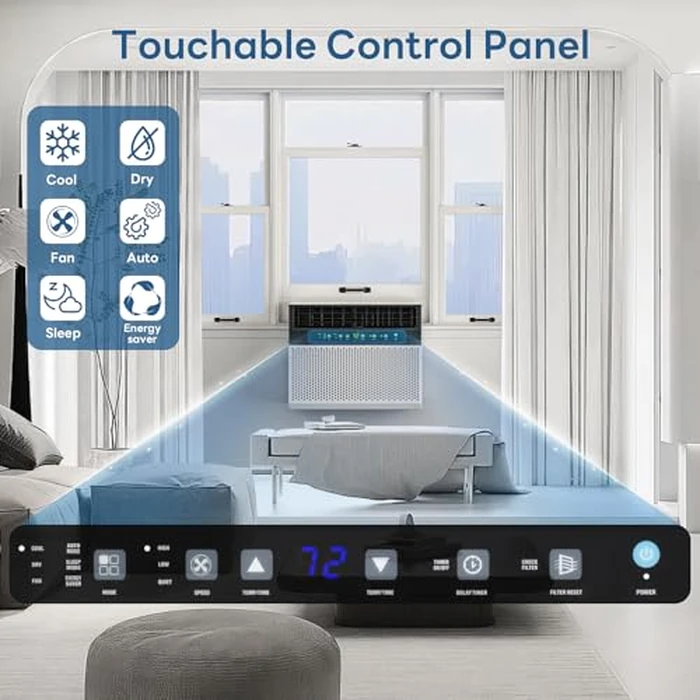 ZAFRO 12000 BTU U Shaped Window Air Conditioner Cools up to 550 Sq Ft, 6-in-1 Window AC Units with Cool, Fan and Dehumidifier Modes, Saddle Air Conditioner with Energy Efficient, Low Noise, White by ZAFRO - Image 4