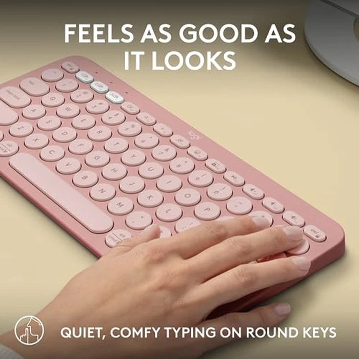 Logitech Pebble Keys 2 K380s, Multi-Device Bluetooth Wireless Keyboard with Customizable Shortcuts, Slim and Portable, Easy-Switch for Windows, macOS, iPadOS, Android, Chrome OS - Tonal Rose by Logitech - Image 5