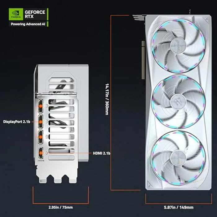 GIGABYTE AORUS GeForce RTX 5080 Master ICE 16G Graphics Card, WINDFORCE Cooling System, 16GB 256-bit GDDR7, GV-N5080AORUSM ICE-16GD Video Card by GIGABYTE - Image 6