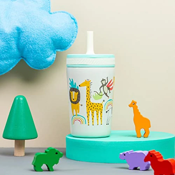 Zak Designs Kelso Toddler Cups for Travel or at Home, 12oz Vacuum Insulated Stainless Steel Sippy Cup with Leak-Proof Design is Perfect for Kids (Safari) by Zak Designs - Image 9