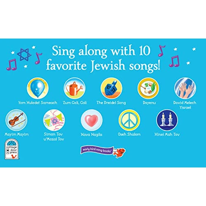 Best-Loved Jewish Songs for Hanukkah, Passover, Shabbat, Rosh Hashanah, Yom Kippur, Sukkot, Purim And More. A Children's Sound Book for Kids by Cottage Door Press - Image 3