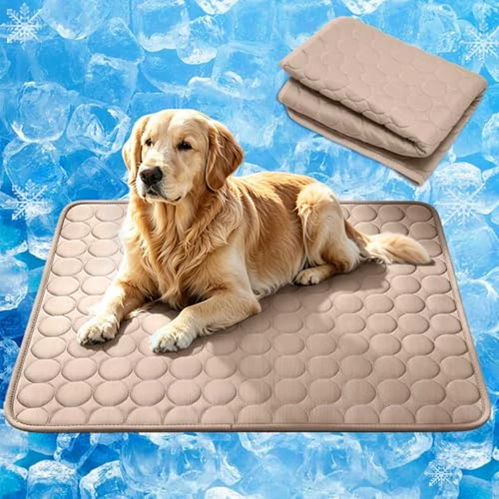 MeiLiMiYu Dog Cooling Mat 2026 Upgraded Arc-Chill Cooling Dog Bed Mat, Washable Pet Cooling Pad (Q-Max>0.4) Cooling Mat for Dogs & Cats Indoor & Outdoor Car Seats (Coffee, 28x22 in) by MeiLiMiYu - Used - Like New condition